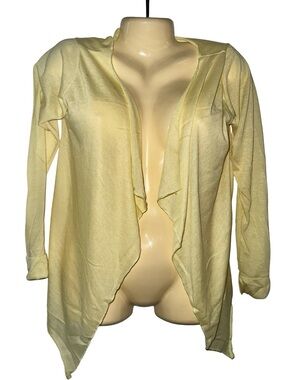 Light Yellow Open-Front Cardigan